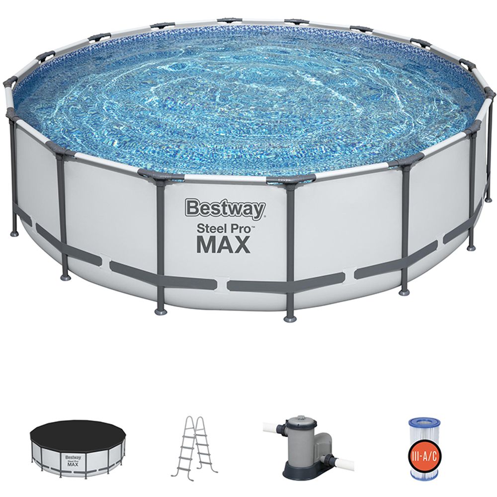 Бассейн с набором 488*122 см Bestway Steel Pro Max  5612Z