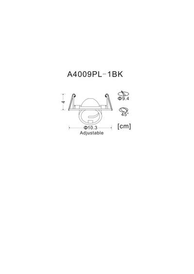 Точечный встраиваемый светильник Arte Lamp ACCENTO A4009PL-1BK, 1хGU10