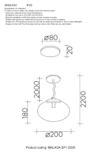 Светильник подвесной Crystal Lux MALAGA SP1 D200 GOLD 0863/201