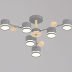 68730-0.3-06 GX53 GREY+WOOD светильник потолочный Reluce, GX53х6