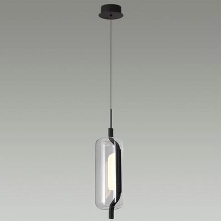 5003/10L L-VISION ODL23 465 черный матовый/прозрачный/стекло Подвес LED 10W 3000K KAVIA