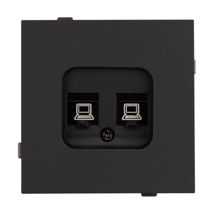 Механизм компьютерной розетки двойной SCT-TENDO-MPC2-SFPL-BK (RJ-45, CAT6) (Arlight, -)