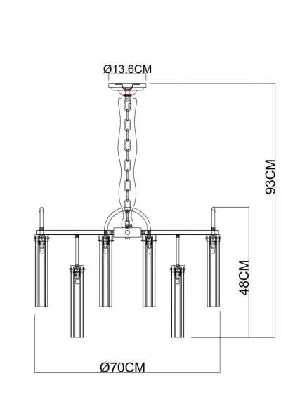 Подвесная люстра Arte Lamp BORGIA A4088LM-12AB, 12хG9