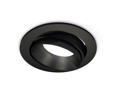 Комплект встраиваемого поворотного светильника XC7652021 SBK/PBK черный песок/черный полированный MR16 GU5.3 (C7652, N7031)