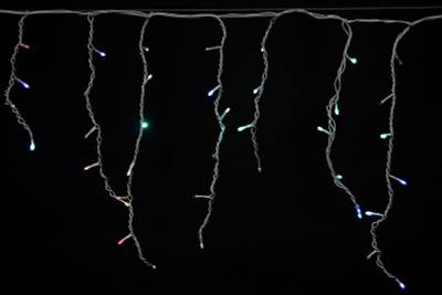A-056R RGB светодиодная гирлянда "бахрома" 5x0.6м 180LED белый провод влагозащищен.