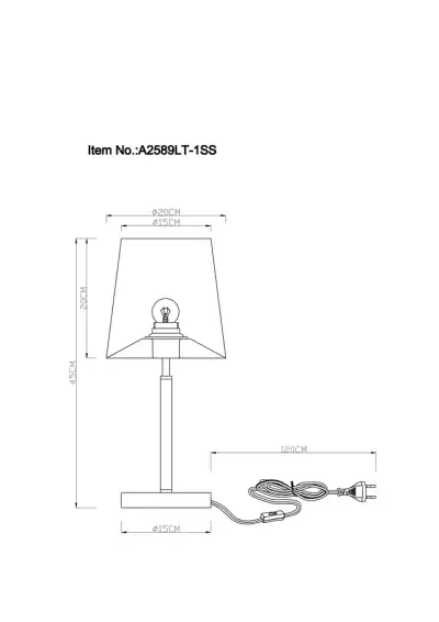 Декоративная настольная лампа Arte Lamp RODOS A2589LT-1SS, 1хE27