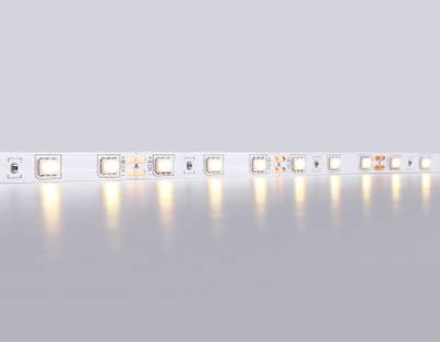 Светодиодная лента GS2001 5050 60Led/ 14.4W m/ 12V IP20 3000K/ 5000*10*1.87mm/ кратность резки 50mm (2 конт.)
