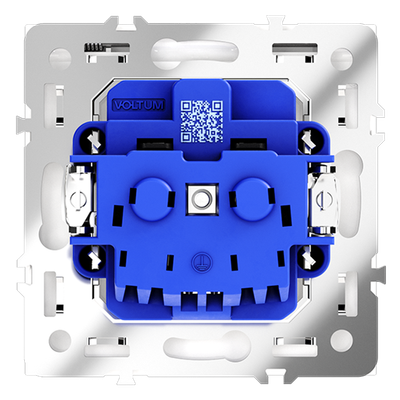 VLS040302 Розетка встраиваемая VOLTUM S70 с заземлением, защитными шторками и крышкой 16А, (белый матовый) (ТМ Maytoni)