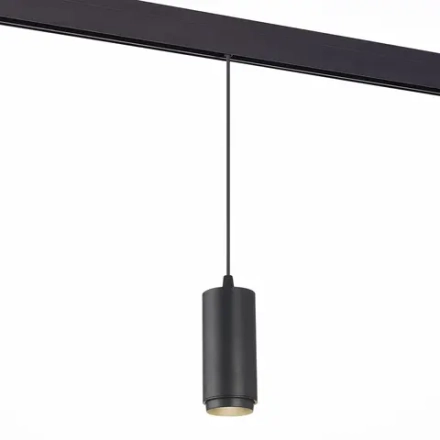 ST357.433.06 Магнитный трековый светильник подвесной ZOOM Черный LED 1*6W 3000K 667Lm Ra>80 10-60° IP20 D60xH120 48V