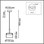 8232/1 COMFI LN25 193 черный/прозрачный, металл/стекло Подвес LED GX70 1*10W 220V NATALINA