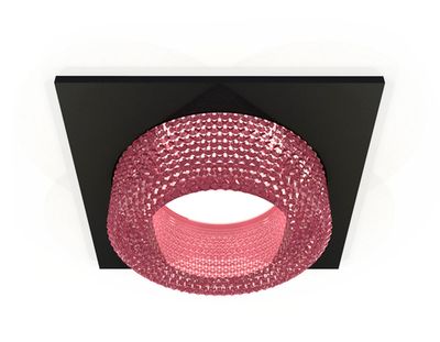 Комплект встраиваемого светильника XC7632022 SBK/PI черный песок/розовый MR16 GU5.3 (C7632, N7193)