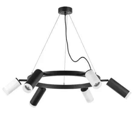 LR0168733630 Люстра RULLO 6х50W GU10 ЧЕРНЫЙ/БЕЛЫЙ (571016+214487-3+214436-3+202430-6)