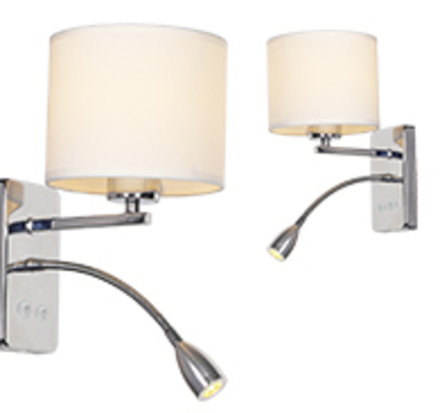 Настенный светильник Escada 552/A LED*1W+E27*60W Chrome/White