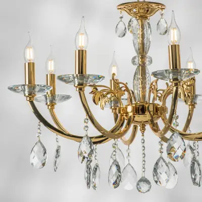 694082 Люстра подв STREGARO 8х60W E14 ЗОЛОТО Lightstar