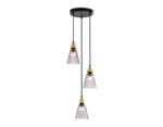 Светильник подвесной LH58112/3 BK/LW/SM черный/светлое дерево/дымчатый E14*3 max 40W D270*1200