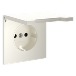 VLS000813 Накладка для розетки с заземлением, защитными шторками и крышкой, S70 (хлопок). (ТМ Maytoni)