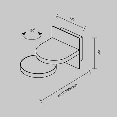 Настенный светильник (бра) Flap 3000К 12Вт, MOD354WL-L12W3K. TM Maytoni