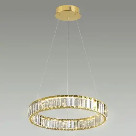 5015/30L L-VISION ODL23 587 золотой/прозрачный металл/хрусталь Люстра LED 30W 4000K 3000Лм VEKIA