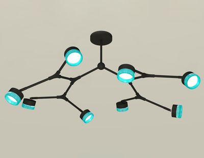 Комплект подвесного поворотного светильника с композитным хрусталем XB9060202/8 SBK/BL черный песок/голубой GX53 (C9060, N8488)