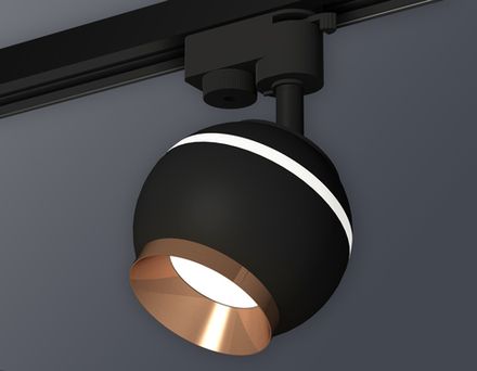 Комплект трекового светильника XT1102006 SBK/PPG черный песок/золото розовое полированное GU5.3 LED 3W 4200K (A2521, C1102, N7035)