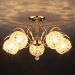 Потолочная люстра с плафонами 7777/5 золото
