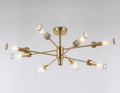 Светильник подвесной LH55162/8 BS/CL латунь/прозрачный E14/8 max 40W D930*330