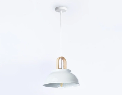 Подвесной светильник в стиле лофт TR8190 WH/LW белый/светлое дерево E27 max 40W D290*900