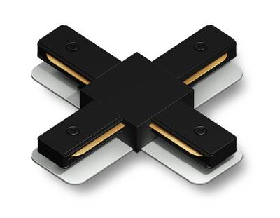Коннектор Х-образный для однофазного шинопровода Standard 220V GL7172 BK черный 105*105*20