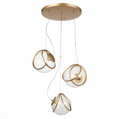 SL1181.313.03 Светильник подвесной ST-Luce Латунь/Латунь, Прозрачный E27 3*40W