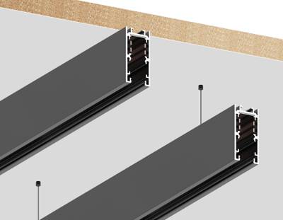 Шинопровод низковольтный накладной Magnetic 48V 10mm GL1915 BK черный IP20 2000*21*43