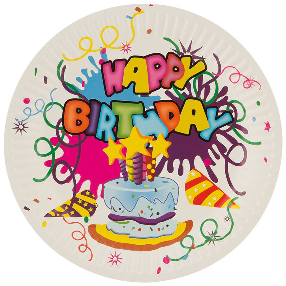 Набор бумажных тарелок &quot;Happy Birthday&quot; 18 см, 6 шт
