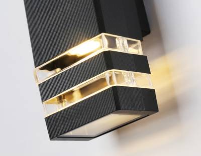 Светильник уличный настенный архитектурный ST2574/2 BK/CL черный/прозрачный IP54 GU10/2 max 35W 310*110*65