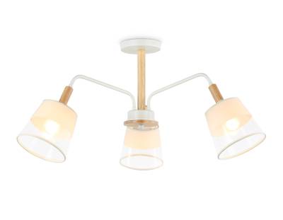 Светильник подвесной TR4737/3 WH/LW белый/светлое дерево E27/3 max 40W D760*350