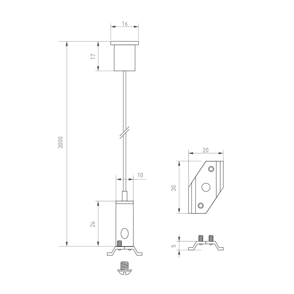 Подвес MAG-HANG-25-L3000 (SL) (Arlight, Металл)