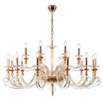 Люстра Crystal Lux CATARINA SP12+6 V2 GOLD/TRANSPARENT-COGNAC 1361/318