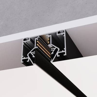 ST047.429.02 Шинопровод 48 под натяжной потолок  ST-Luce Черный Длина 2 000мм (Заглушки 2+2 в ком)