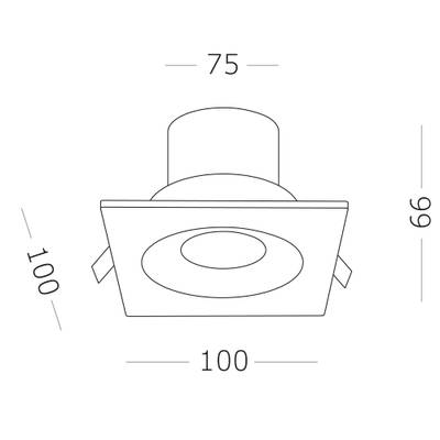 ST259.448.10 Св-к встр. Черный LED 1*10W 4000K 700Lm Ra&gt;90 60° IP44 L100xW100xH66 85-265V