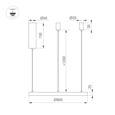 Светильник SP-CONGO-MULT-1-R800-42W Warm3000 (BK, 120 deg, 230V) (Arlight, IP20 Металл, 5 лет)