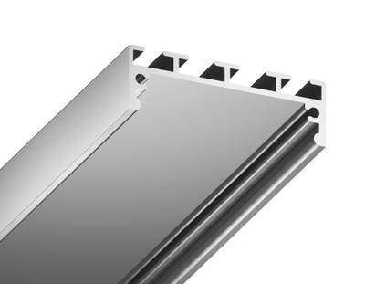Алюминиевый профиль накладной/подвесной "Profile System" GP3070AL серебро 2000*45*42, 2 заглушки, 4 крепления в комплекте (для ленты до 33,4мм)