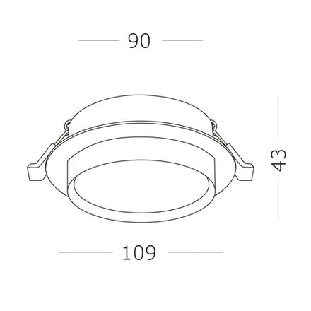 ST258.408.01 Св-к встр. Черный GX53 1*50W IP20 D109xH43 220V Без ламп