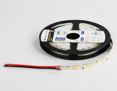 Светодиодная лента GS3402 2835 240Led/ 20W m/ 24V IP20 4500K/ 5000*10*1.2mm/ кратность резки 25mm (2 конт.)