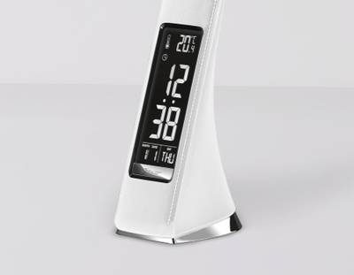 Светодиодная настольная лампа с дисплеем DE508 WH белый LED 3000-6400K 6W+LCD 2W