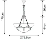Подвесная люстра Arte Lamp WINDSOR A3777LM-3-2AB, 3хE14