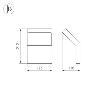 Светильник LGD-ECRAN-WALL-9W Warm3000 (GR, 108 deg, 230V) (Arlight, IP65 Металл, 3 года)