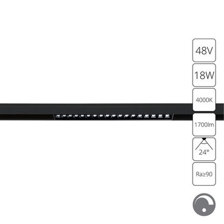 Магнитный трековый светильник Arte Lamp LINEA 0.1-10V A4685PL-1BK, 1хLED