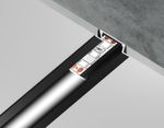 Алюминиевый профиль встраиваемый GP1001BK/BK черный/черный рассеиватель 2000*21.5*6.8, 2 заглушки в комплекте (для ленты до 11мм)