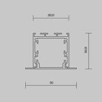 Алюминиевый профиль встраиваемый с накладным фланцем 50x35 (Черный, 2 м), ALM-5035T-B-2M 632012