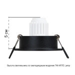 Точечный встраиваемый светильник Arte Lamp TARF MINI A2067PL-1BK, 1хG5.3