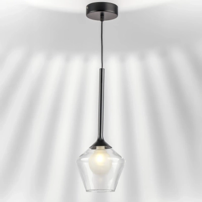 801201 Люстра VETRO 1х6W(led) G9 ЧЕРНЫЙ/ПРОЗРАЧНЫЙ