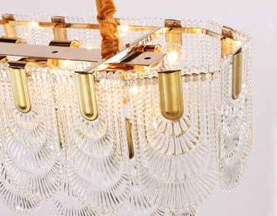 Подвесная люстра с хрусталем TR5389/12 GD/FR золото/белый матовый E27*12 max 40W 850*300*320